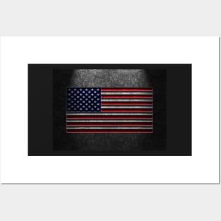 American Flag Stone Texture Repost Posters and Art